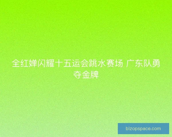 全红婵闪耀十五运会跳水赛场 广东队勇夺金牌